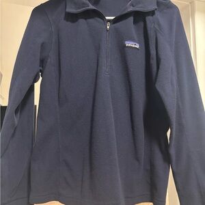 Patagonia women’s Zip-Up Sweater in Deep Blue